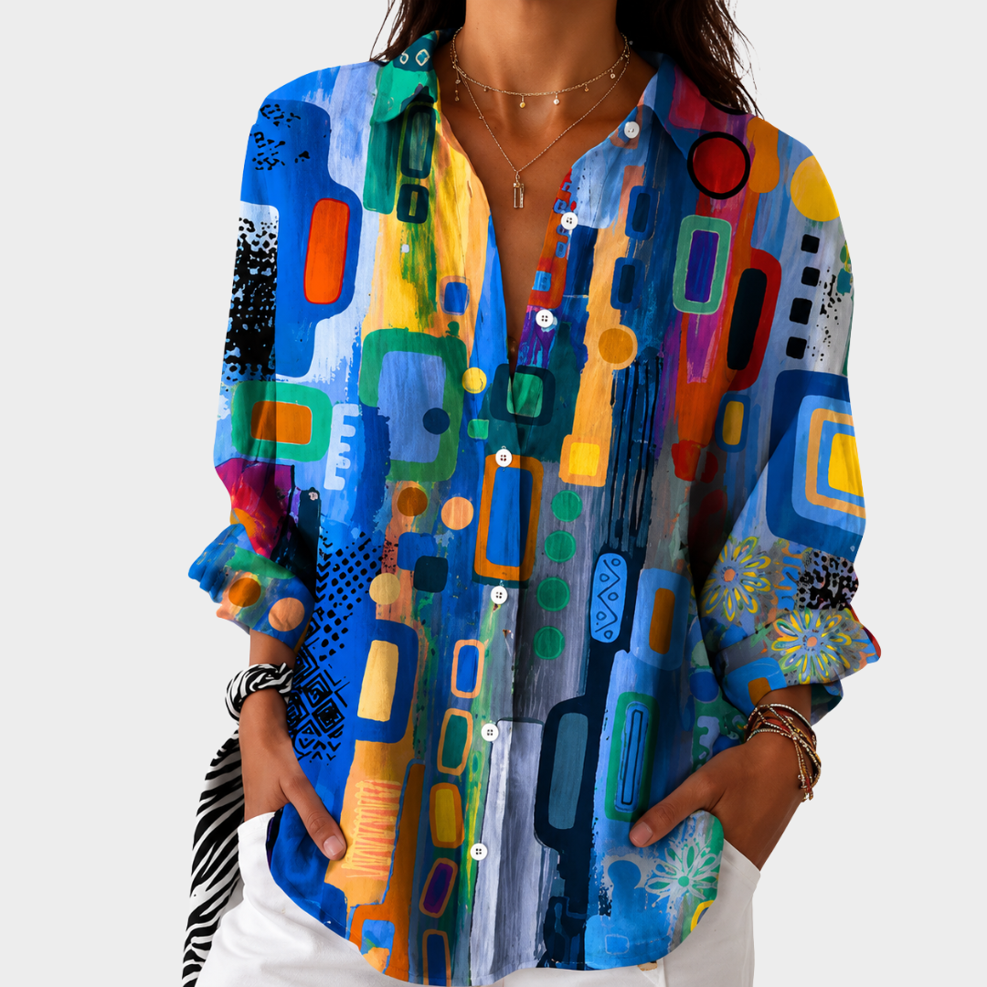 Anne-Marie | Blusa Llamativa Mosaico Vibrante