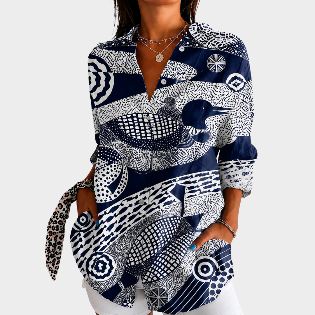 Véronique | Blusa Estampado Mosaico Costero