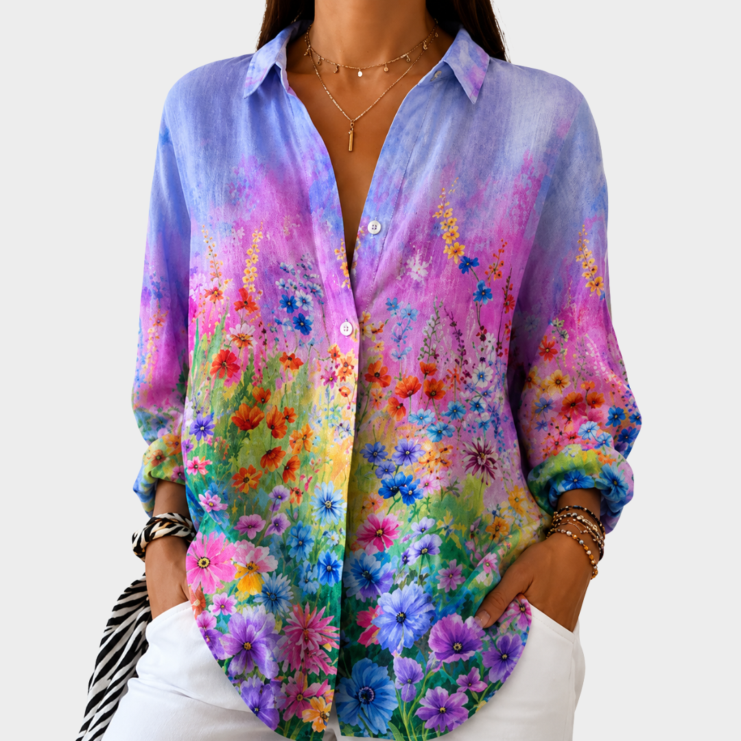 Eleonore | Blusa Jardín de Flores Silvestres al Atardecer