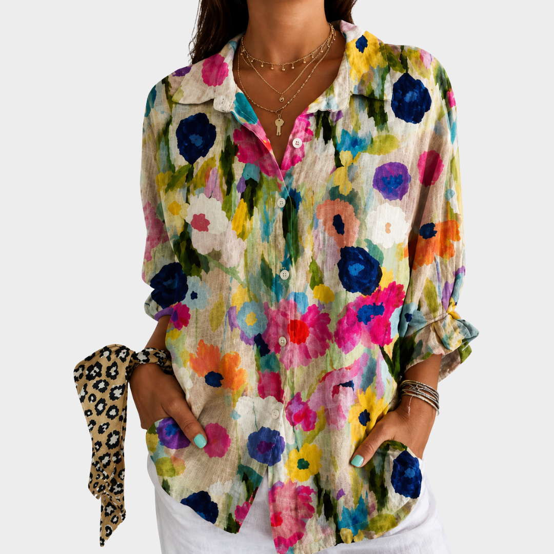 Viviane | Blusa Floral Acuarela de Pradera