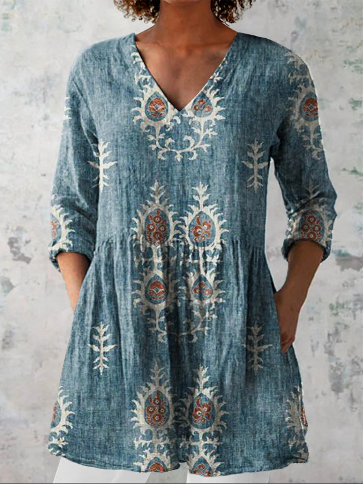 Elisa | Blusa Larga con Cuello en V
