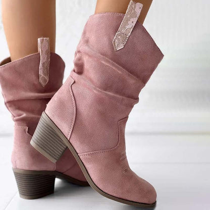 Botin vaquero de gamuza