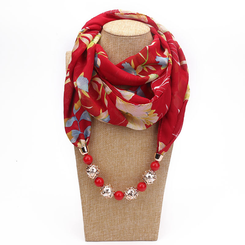 Bufanda Estampada Perlada Vintage