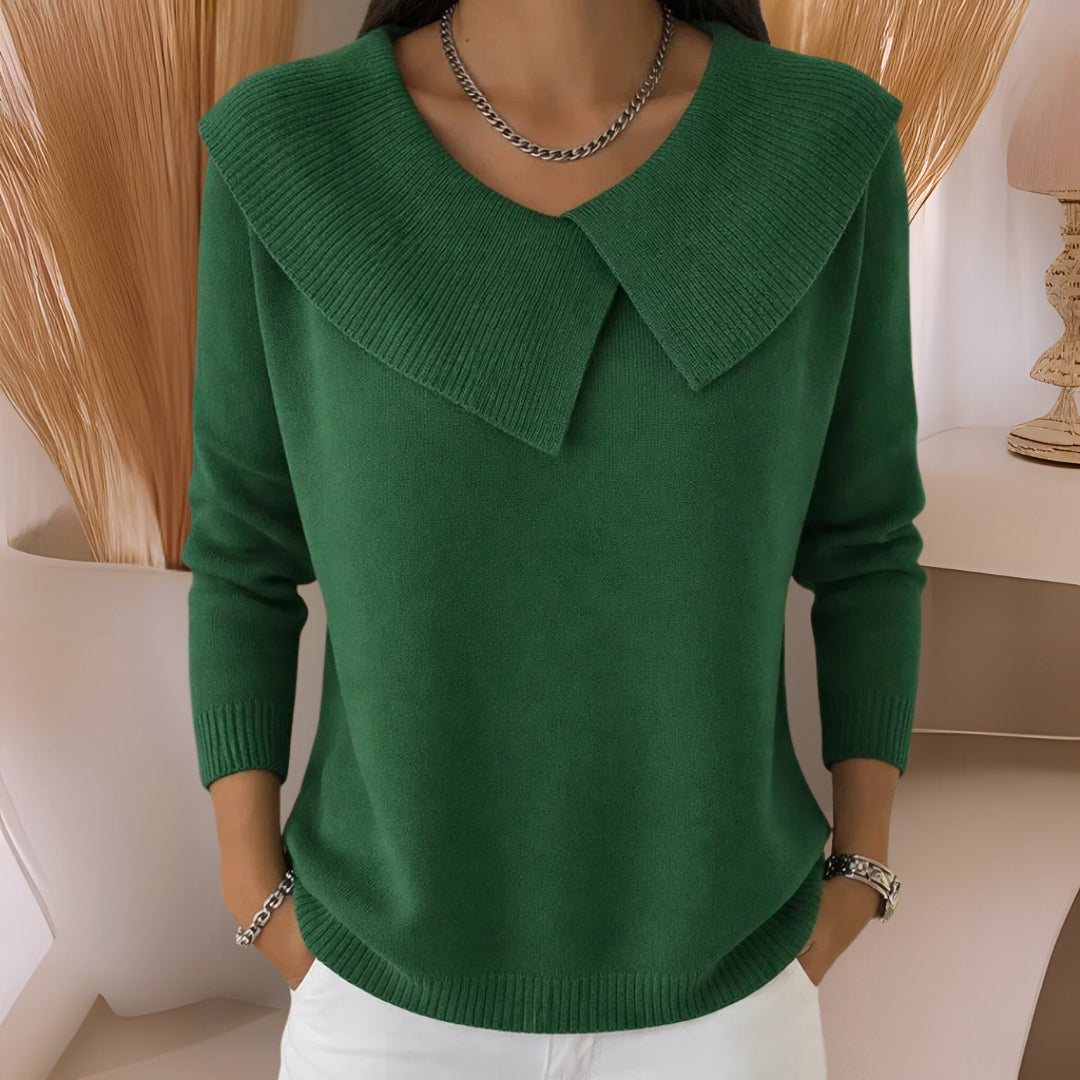 Jennifer Sweater Tejido con Cuello Suave - Verde