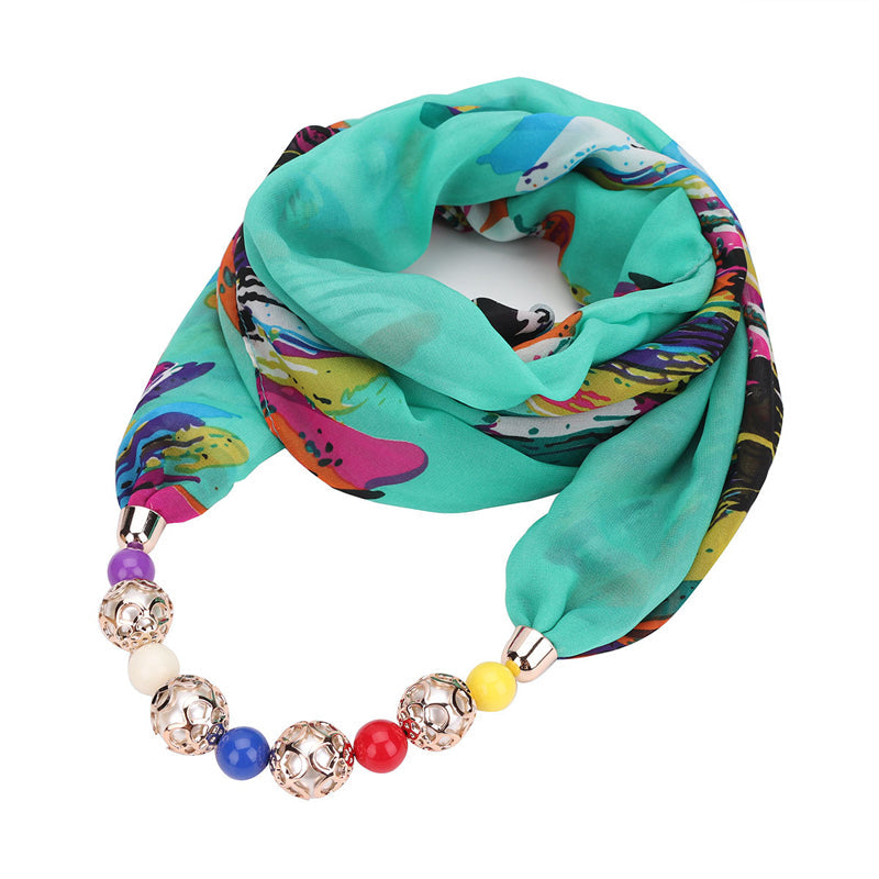 Bufanda Estampada Perlada Vintage