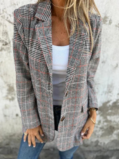 Fernanda | Blazer Casual a Cuadros con Solapa