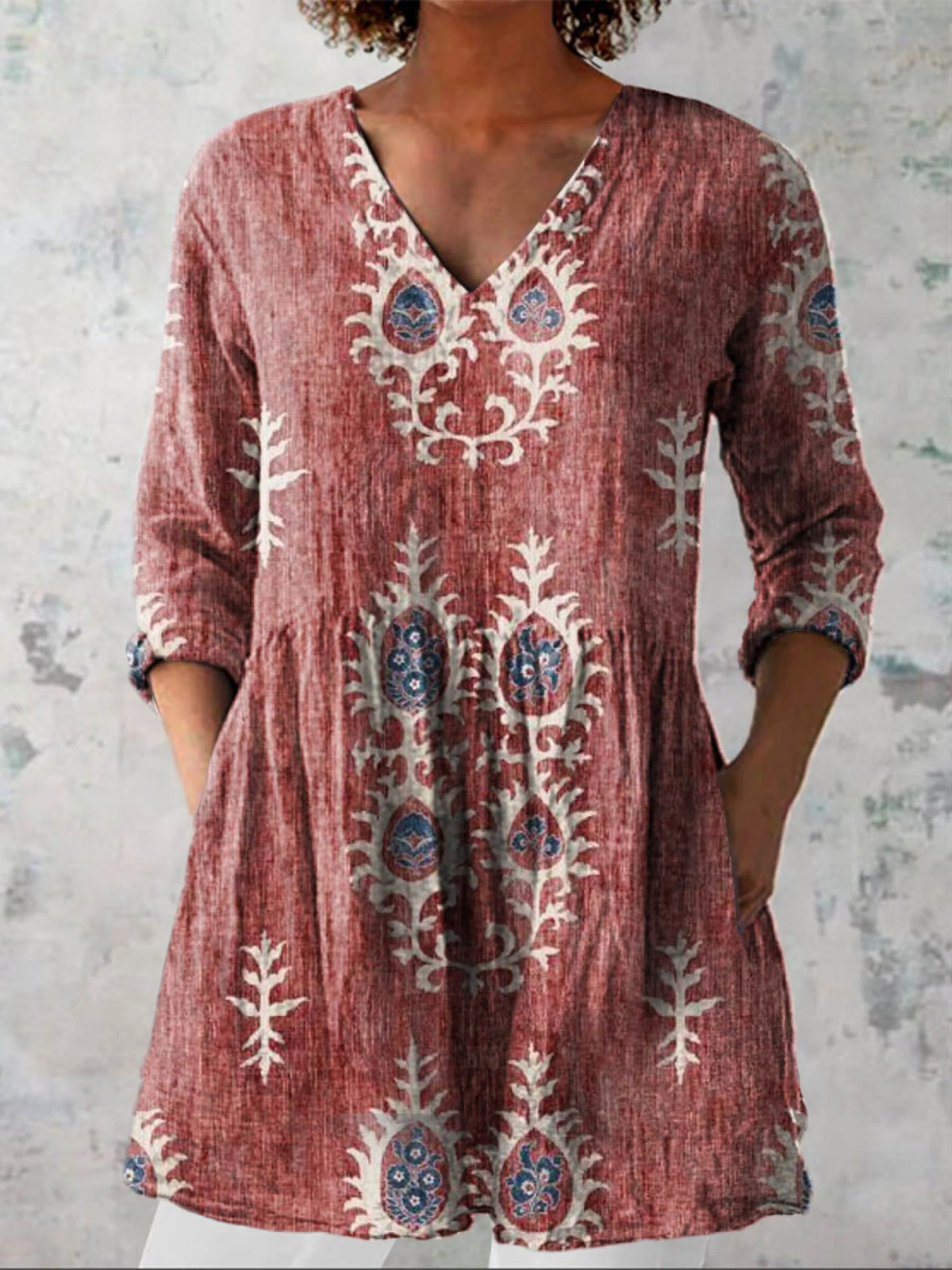 Elisa | Blusa Larga con Cuello en V