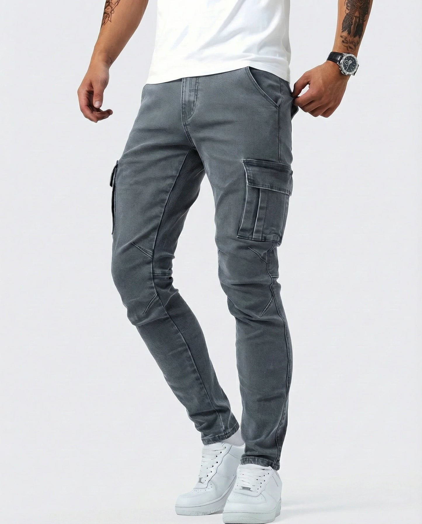 Pantalón Cargo Marino Elástico