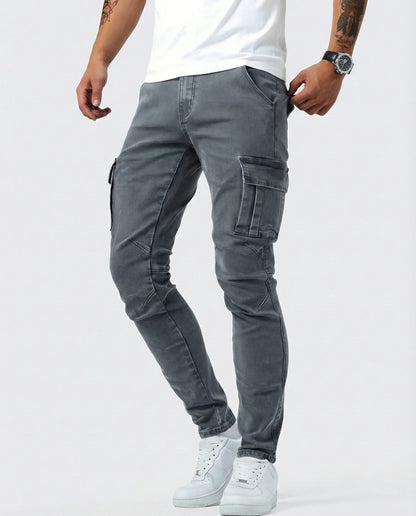 Pantalón Cargo Marino Elástico