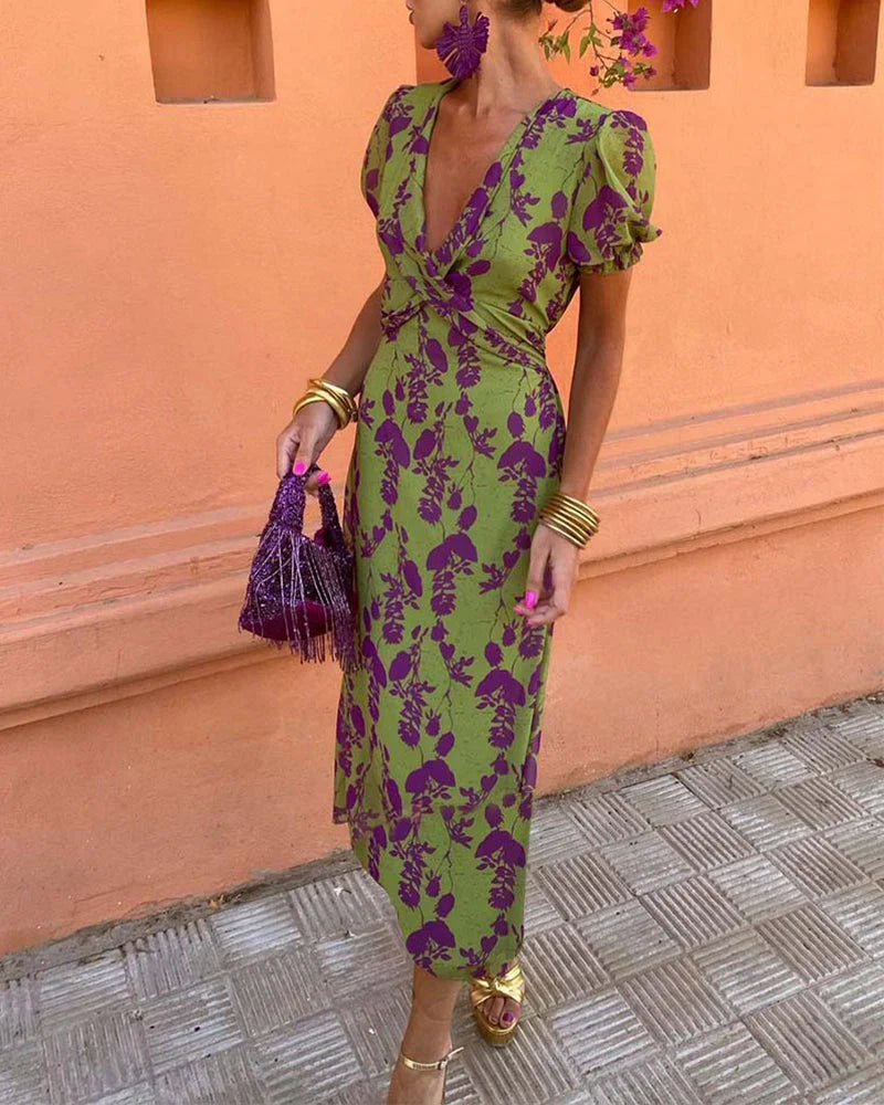 Vestido Elegante Floral Cecy