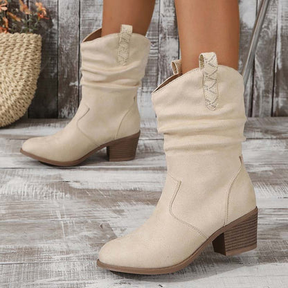 Botin vaquero de gamuza