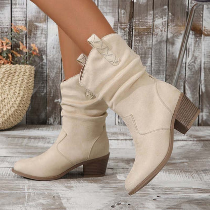 Botin vaquero de gamuza