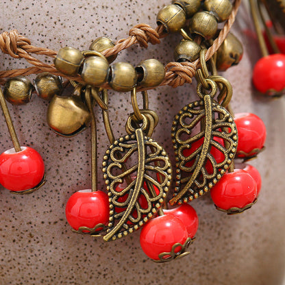 Pulsera Vintage Étnica Cereza