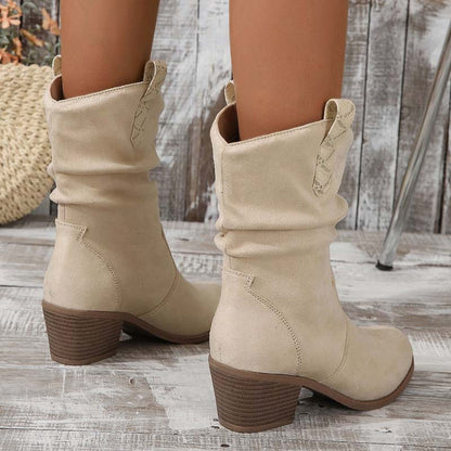 Botin vaquero de gamuza