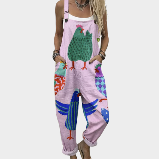 Overol Estampado Rosado