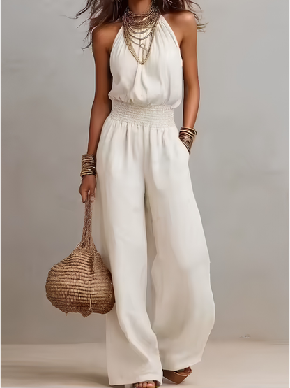 VALERIA | Jumpsuit de Cuello Halter y Pierna Ancha