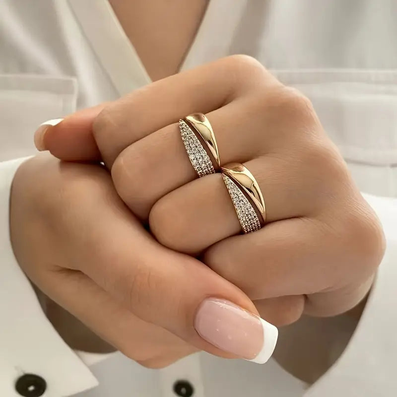 Elegante anillo con piedras brillantes (1+1 GRATIS)