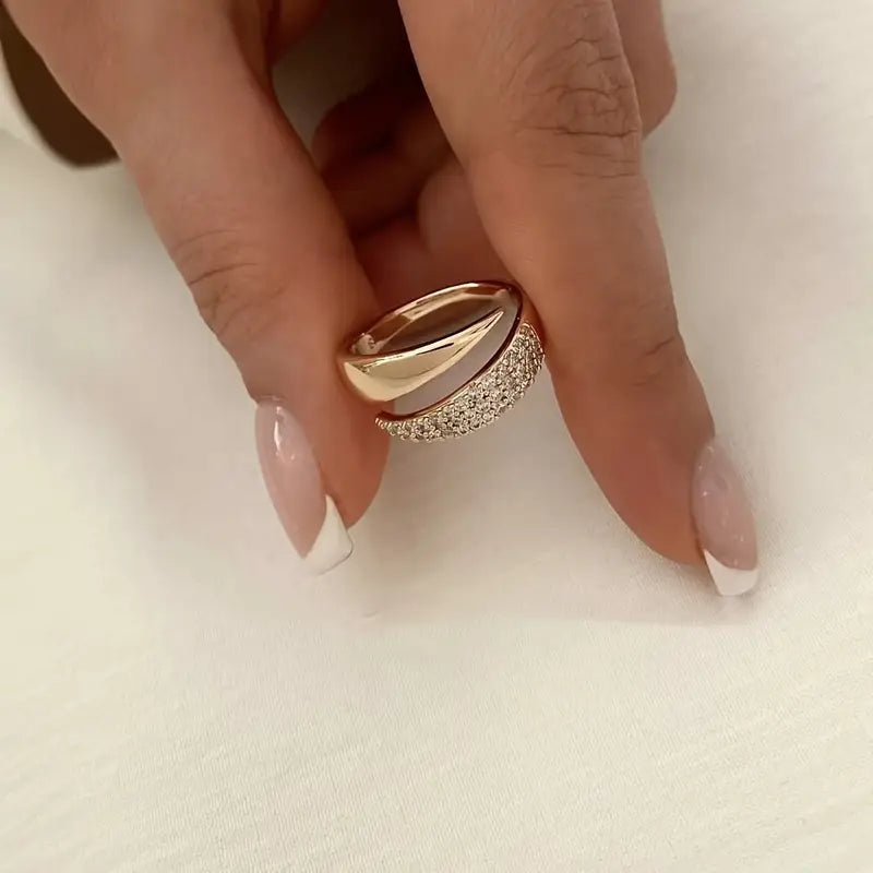 Elegante anillo con piedras brillantes (1+1 GRATIS)