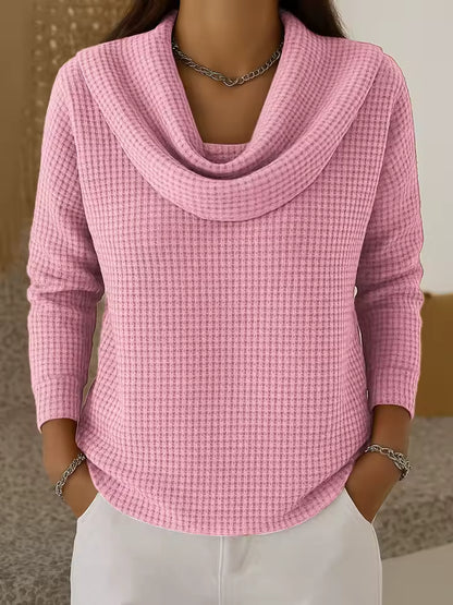 Gofrado | Sweater con Cuello Drapeado
