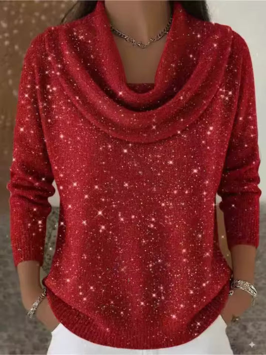 Nebula | Sweater con Cuello Drapeado