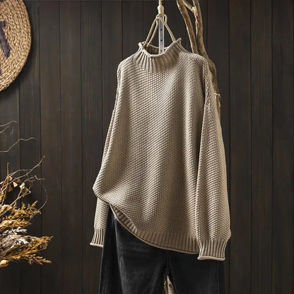 Javiera Sweater Clásico de Punto - Caqui