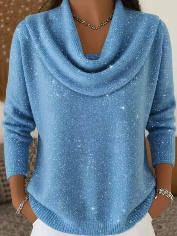 Nebula | Sweater con Cuello Drapeado