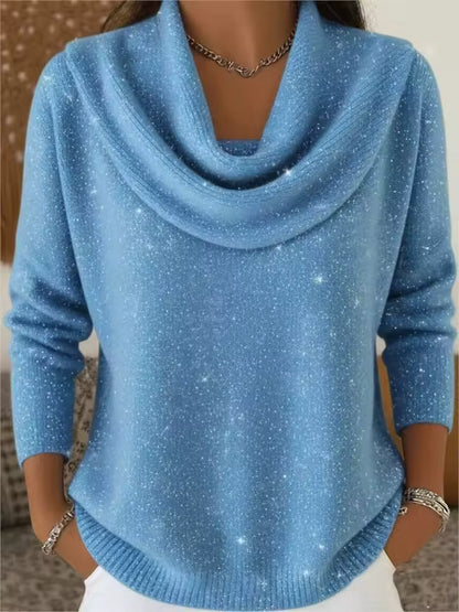 Nebula | Sweater con Cuello Drapeado