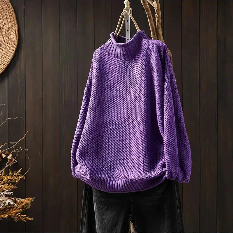 Javiera Sweater Clásico de Punto - Morado