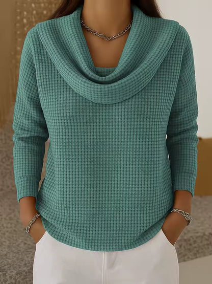 Gofrado | Sweater con Cuello Drapeado
