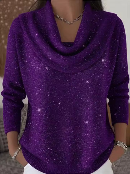 Nebula | Sweater con Cuello Drapeado