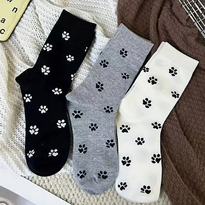 Medias Con Impresión de Patas de Gato