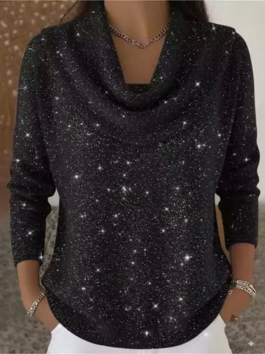 Nebula | Sweater con Cuello Drapeado