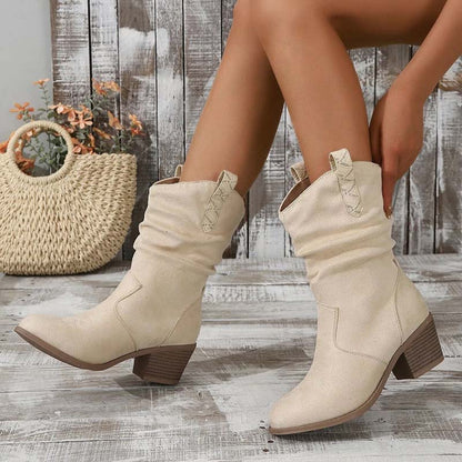 Botin vaquero de gamuza