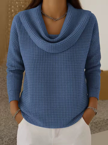 Gofrado | Sweater con Cuello Drapeado