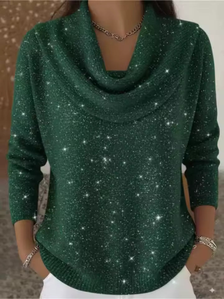Nebula | Sweater con Cuello Drapeado