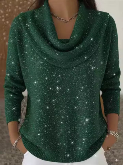 Nebula | Sweater con Cuello Drapeado