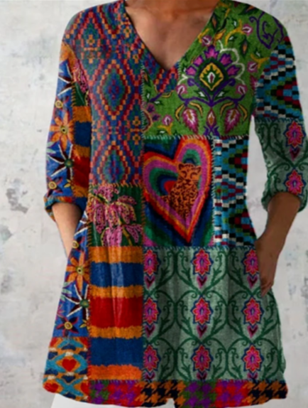 Delfina | Blusa Larga con Cuello en V