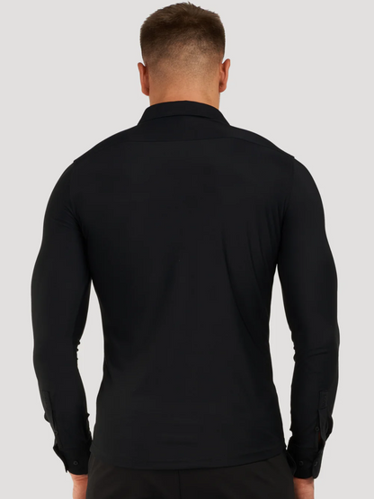 Camisa clasica elastica celeste