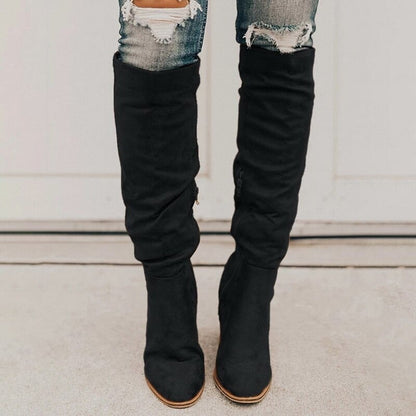 Bota alta Paris de eco gamuza