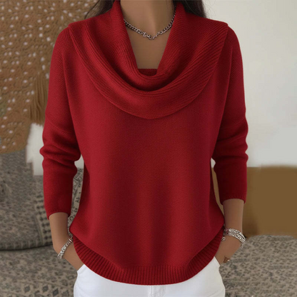 Celeste | Sweater con Cuello Drapeado
