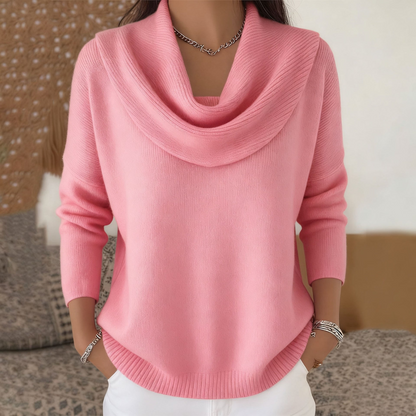 Celeste | Sweater con Cuello Drapeado