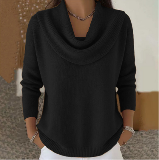Celeste | Sweater con Cuello Drapeado