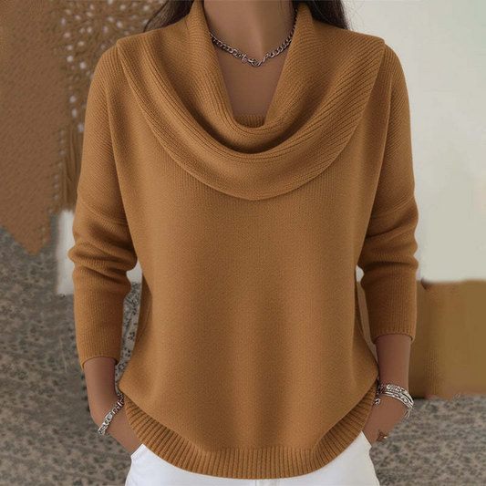 Celeste | Sweater con Cuello Drapeado