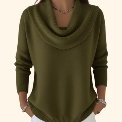 Celeste | Sweater con Cuello Drapeado