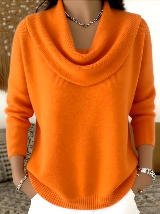 Celeste | Sweater con Cuello Drapeado