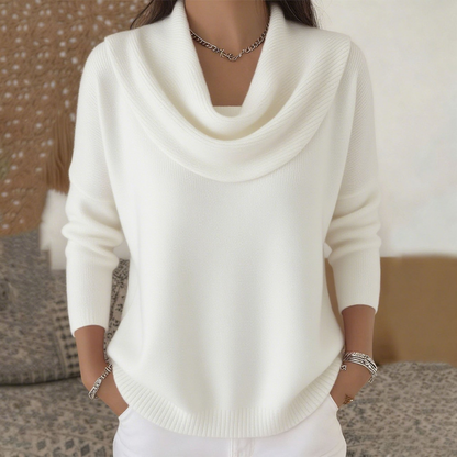 Celeste | Sweater con Cuello Drapeado