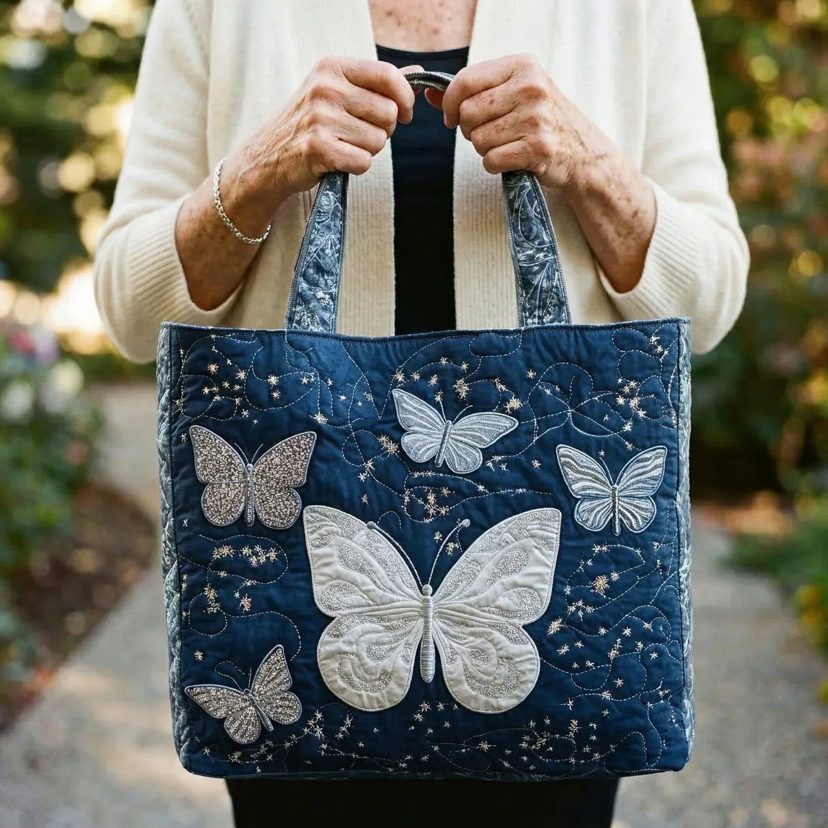 Bolso Artesanal - Mariposa Plateada