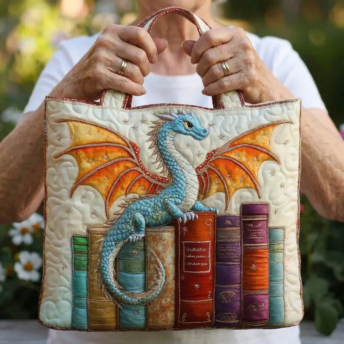 Bolso Acolchado - Dragón Esmeralda Guardián de Libros