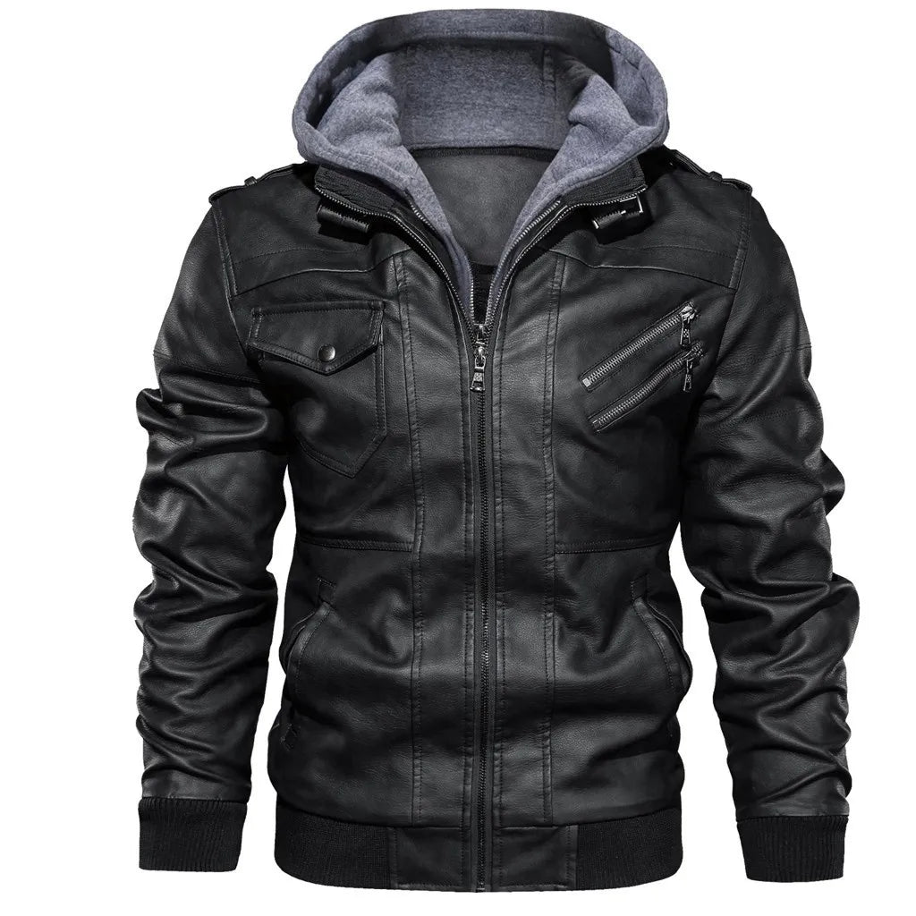 Chaqueta motoquera con capucha Ring