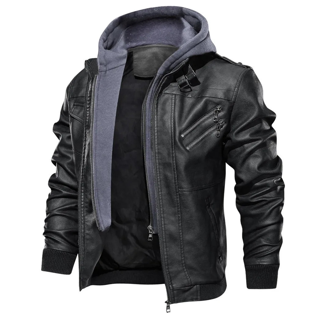 Chaqueta motoquera con capucha Ring